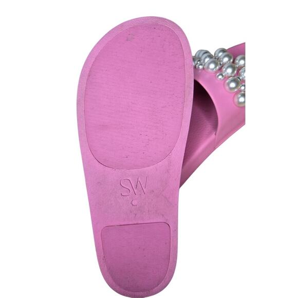 Stuart Weitzman Goldie Faux Pearl Studded Pool Slides pink size 7. - Picture 10 of 10